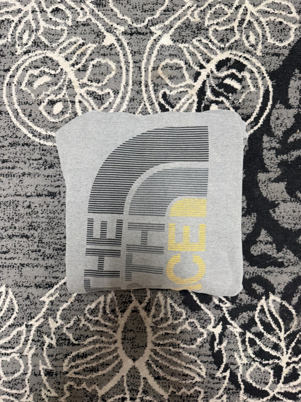 The North Face Gray Sweatshirt with Yellow Logo